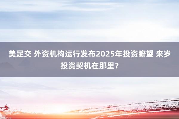 美足交 外资机构运行发布2025年投资瞻望 来岁投资契机在那里？